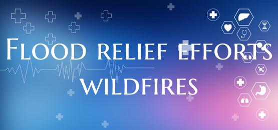 Flood relief efforts wildfires